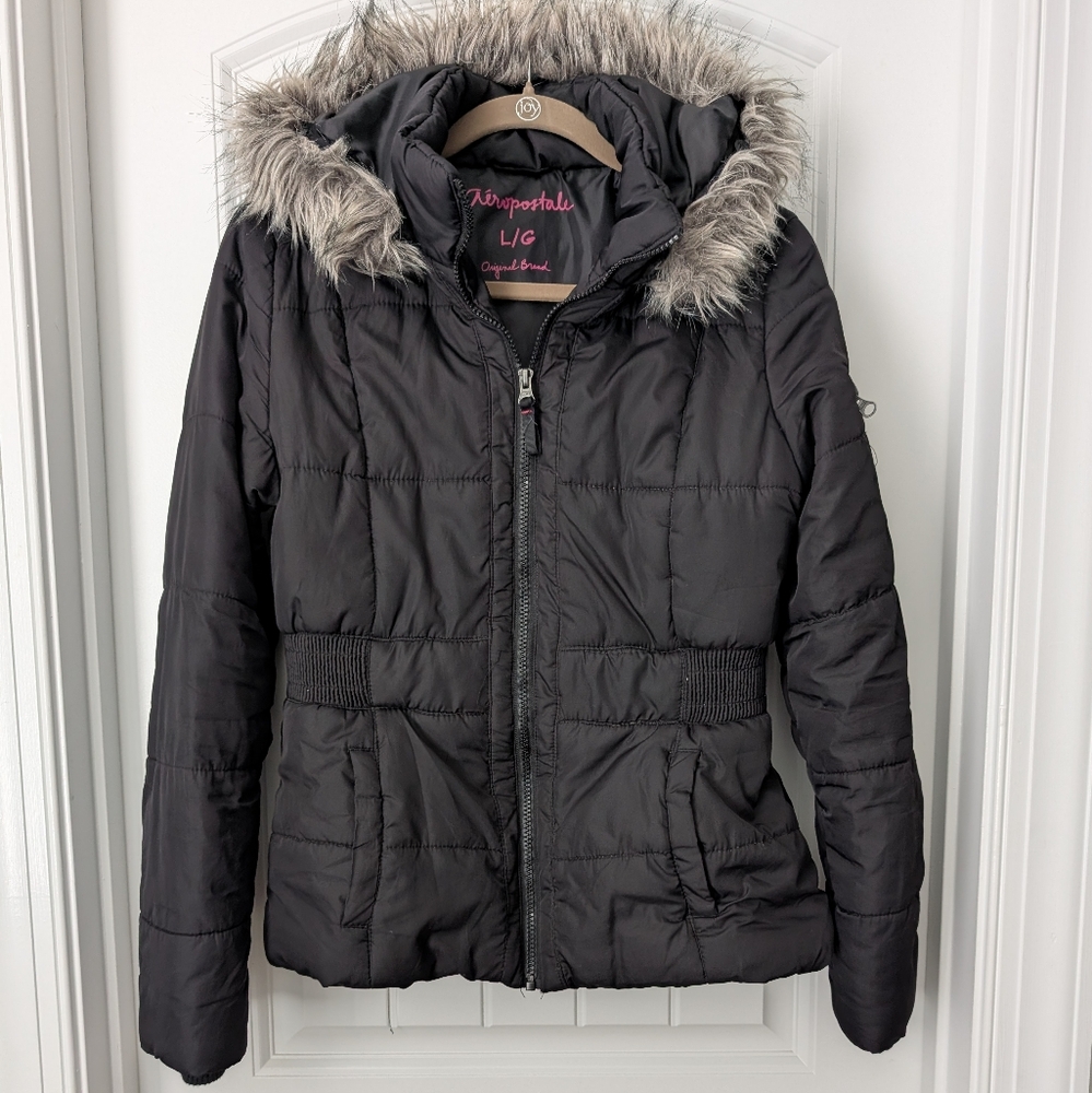 Aeropostale Hooded Puffer Jacket Juniors Large